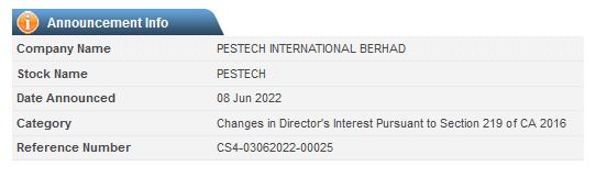 Announcement: Changes in Director's Interest 08062022 - 03