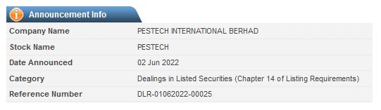Announcement: Dealings Outside Closed Period 02062022 - 02