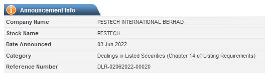 Announcement: Dealings Outside Closed Period 03062022 - 02
