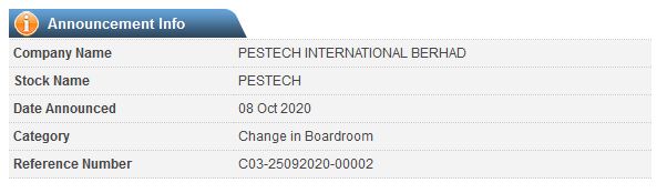 Announcement: Change in Boardroom (Stanley Lim) - 04