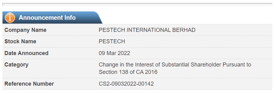 Announcement: Changes in Substantial Shareholder's Interest Lim Ah Hock 090322 - 03