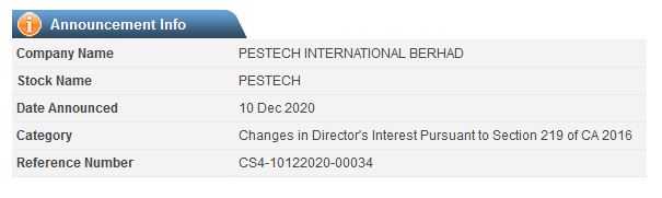 Announcement: Changes in Director's Interest 10122020  - 03