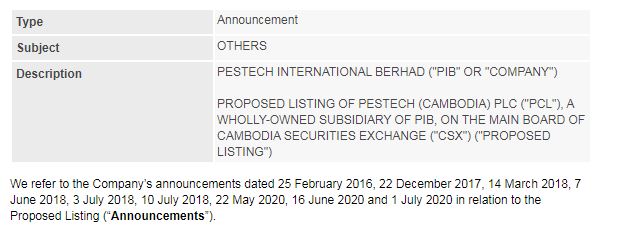 PESTECH Cambodia Listed in CSX-01
