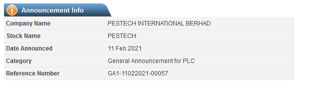 Announcement: PESTECH Cambodia 2nd Quarter Report 2021 11022021 - 02