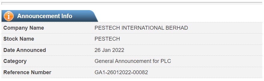 Announcement: PESTECH Proposed Private Placement 260122 - 02