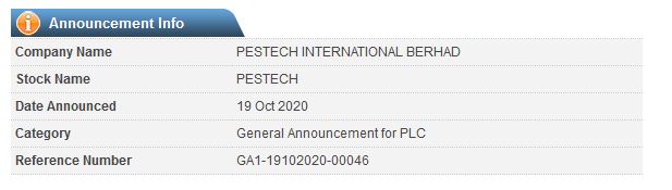 Announcement: Notification on Change in the Interest of Director and Substantial Shareholder (Lim Pay Chuan) 19102020 - 02