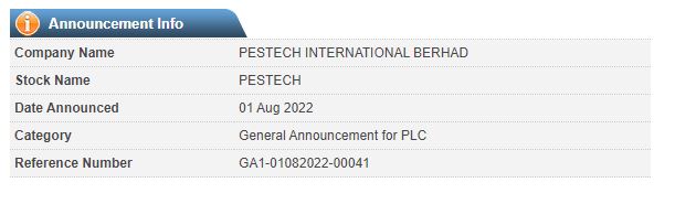 Announcement: Fund Raising Private Placement 01082022 - 02